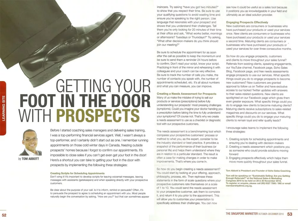 Getting Your Foot In The Door with Prospects