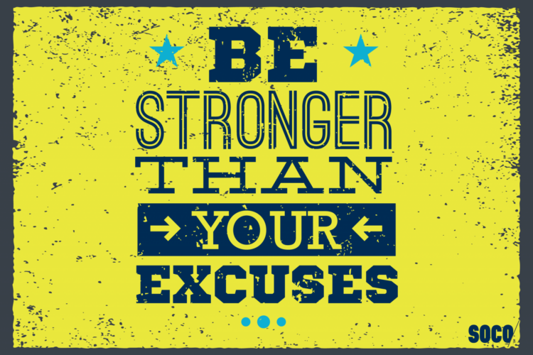 be stronger than your excuses motivational quote image 